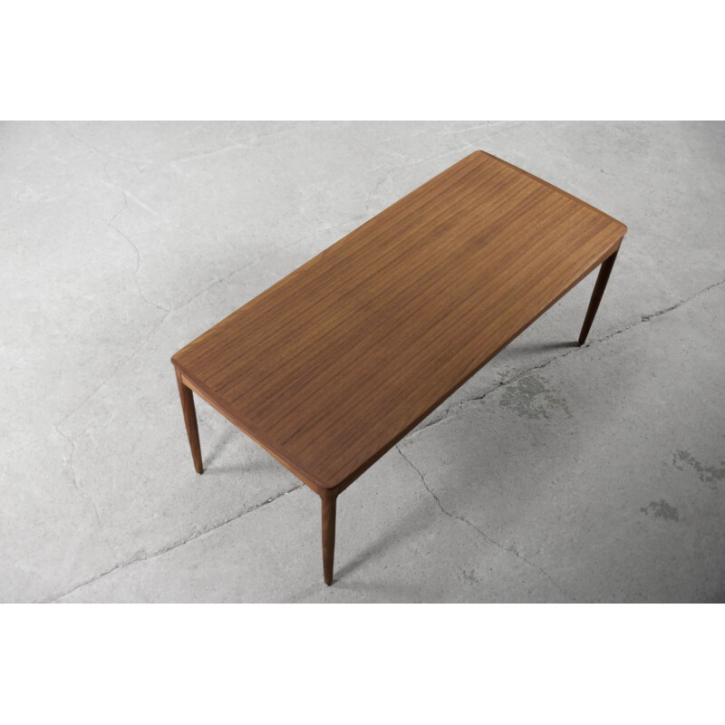 Table basse scandinave vintage en teck par Yngvar Sandström pour Ab Seffle Möbelfabrik, 1960