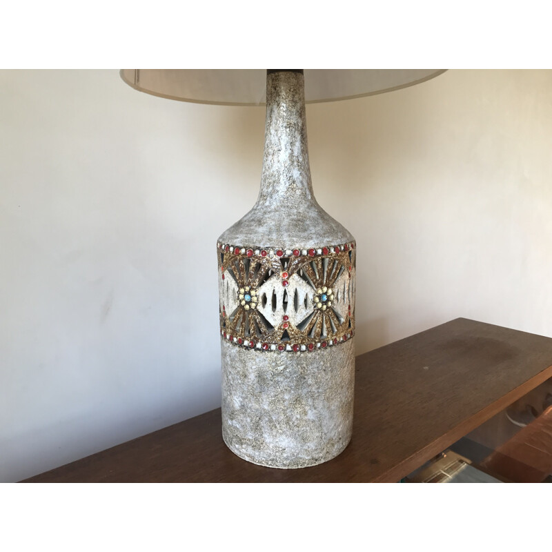 Lampe de table vintage en céramique par Raphaël Giarrusso pour Accolay, 1960