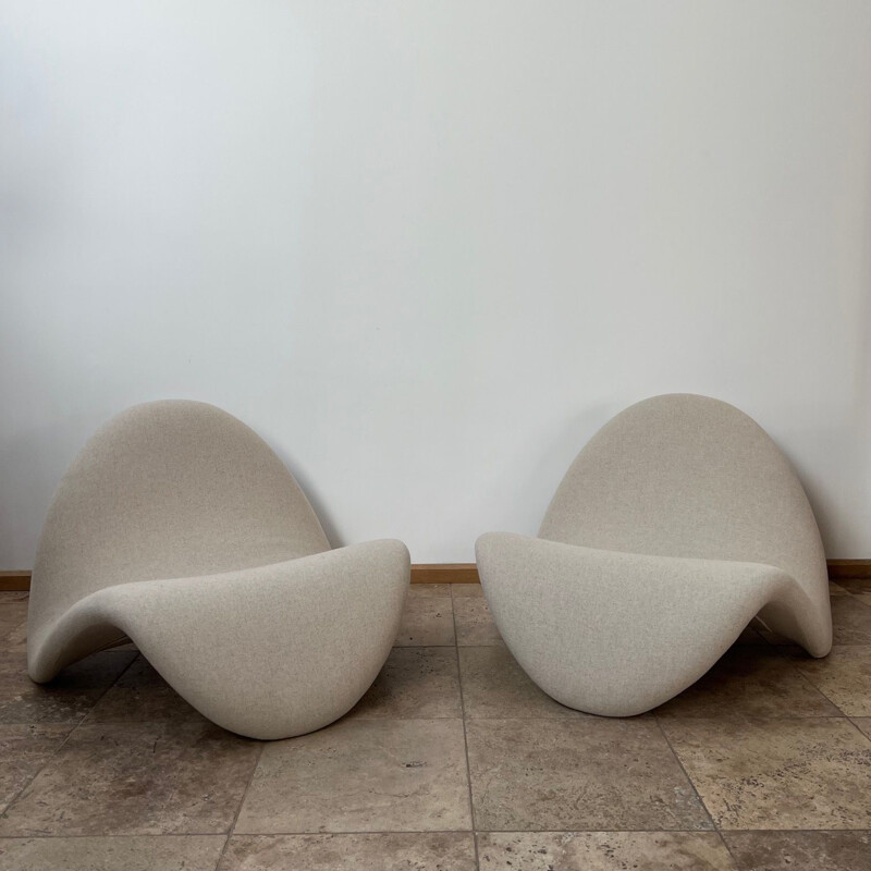 Paar vintage Tongue lounge stoelen van Pierre Paulin, Holland 1960