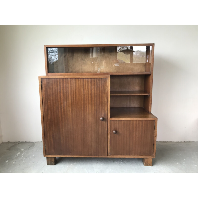 Vintage display case in natural wood by Jacques Vienot for Printemps Paris, 1940