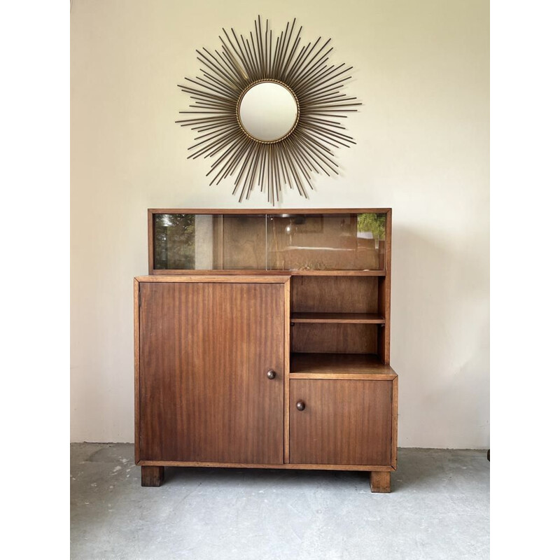 Vintage display case in natural wood by Jacques Vienot for Printemps Paris, 1940