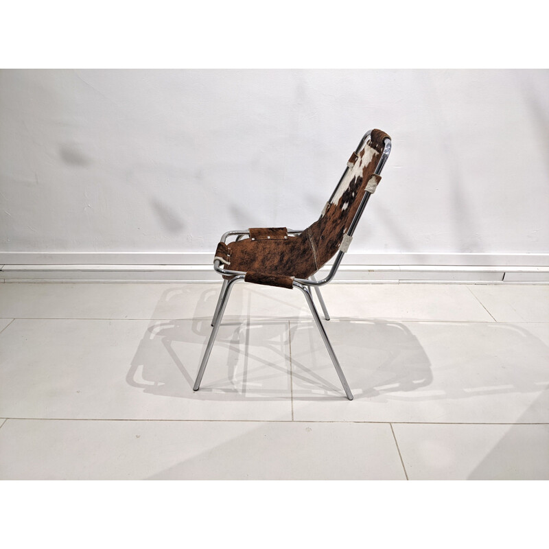 Vintage cow skin chair for Les Arcs, France 1960