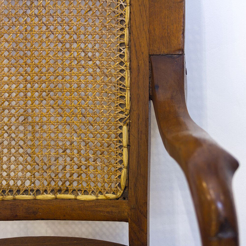 Verstellbarer und drehbarer Vintage-Bürostuhl aus Eichenholz