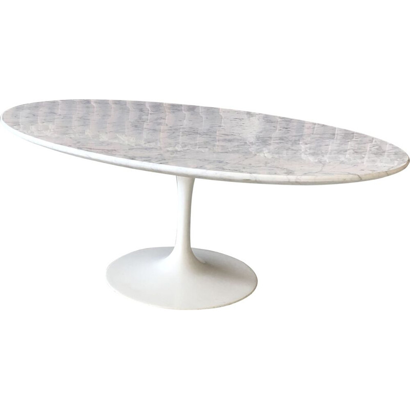 Table basse vintage en marbre de carrare par Eero Saarinen pour Knoll