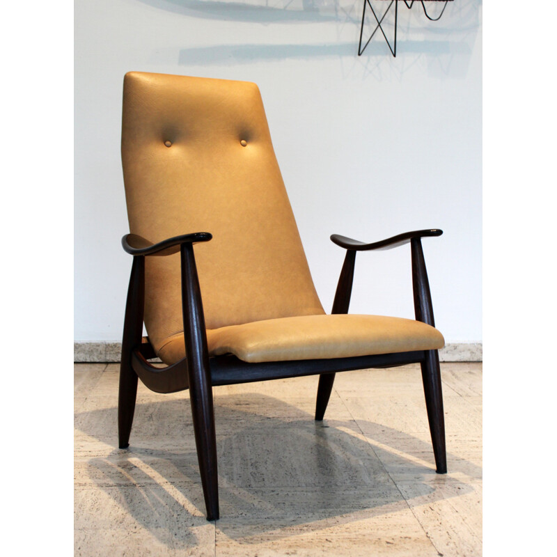 Senior vintage armchair in solid teak by Louis Van Teeffelen for WéBé, Denmark
