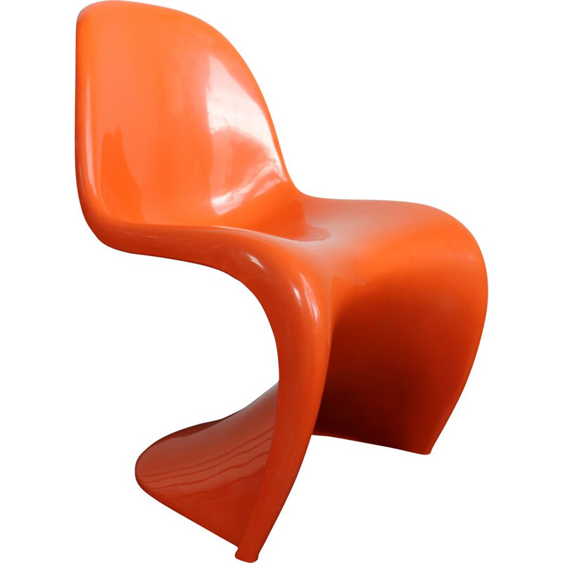 Vintage chair S orange by Verner Panton for Fehlbaum Herman Miller, 1970s