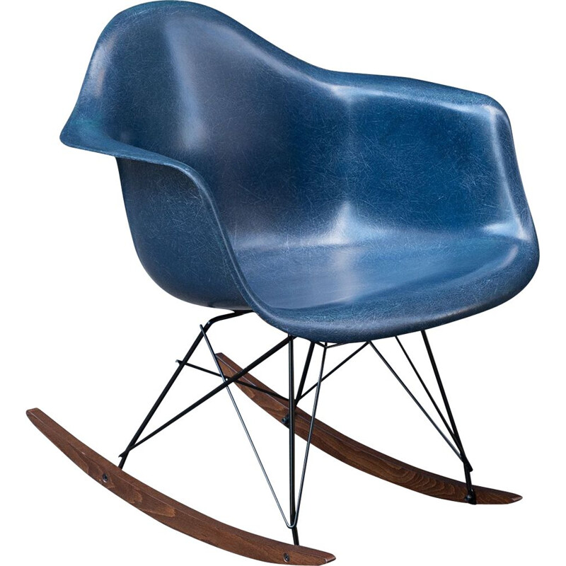 Vintage Navy rocking chair by Charles & Ray Eames for Herman Miller, 1970s