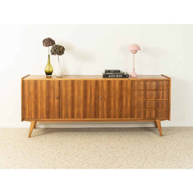 Vintage walnut veneer sideboard, Germany 1950