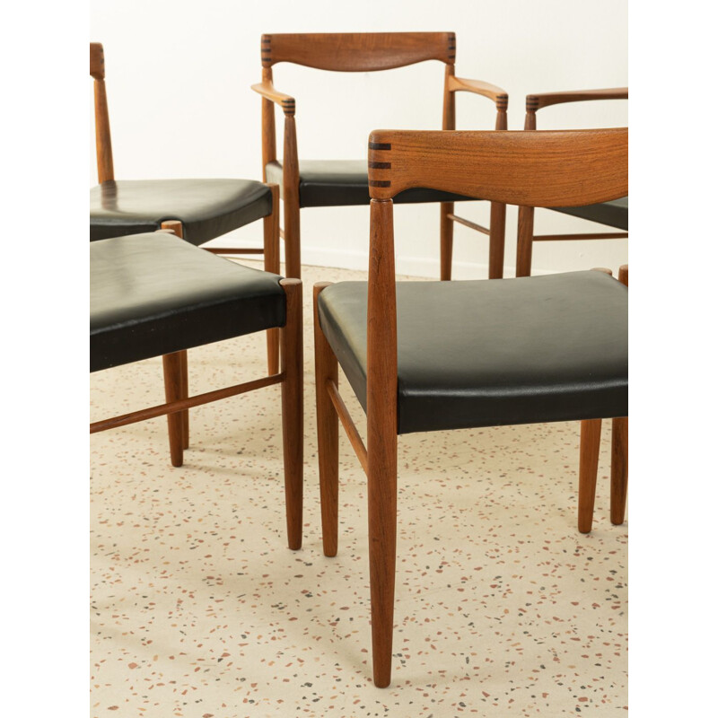 Set of 6 vintage solid teak wood dining chairs by H.W. Klein for Bramin, Denmark 1960s