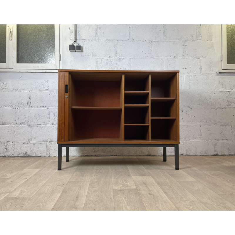 Credenza scandinava vintage in teak con anta scorrevole, 1960