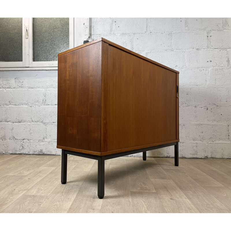 Buffet scandinave vintage en teck avec porte coulissante, 1960