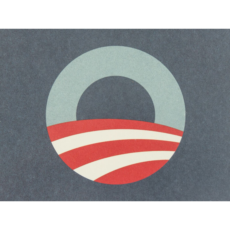 Cartel electoral vintage con marco de madera de fresno hecho a mano de Barack Obama, 2008