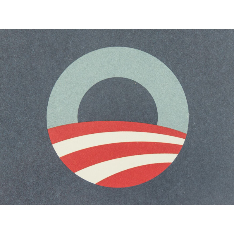 Poster elettorale d'epoca con cornice in legno di frassino fatta a mano di Barack Obama, 2008