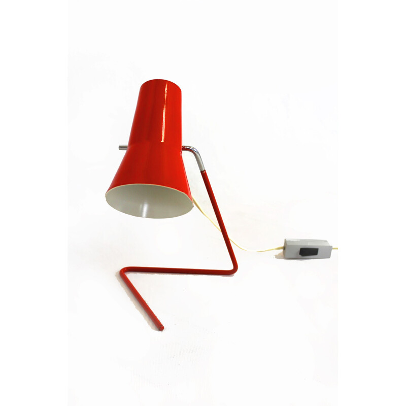 Lámpara roja vintage de Josef Hurka para Drupol, 1960