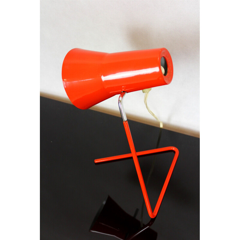 Lampe rouge vintage de Josef Hurka pour Drupol, 1960