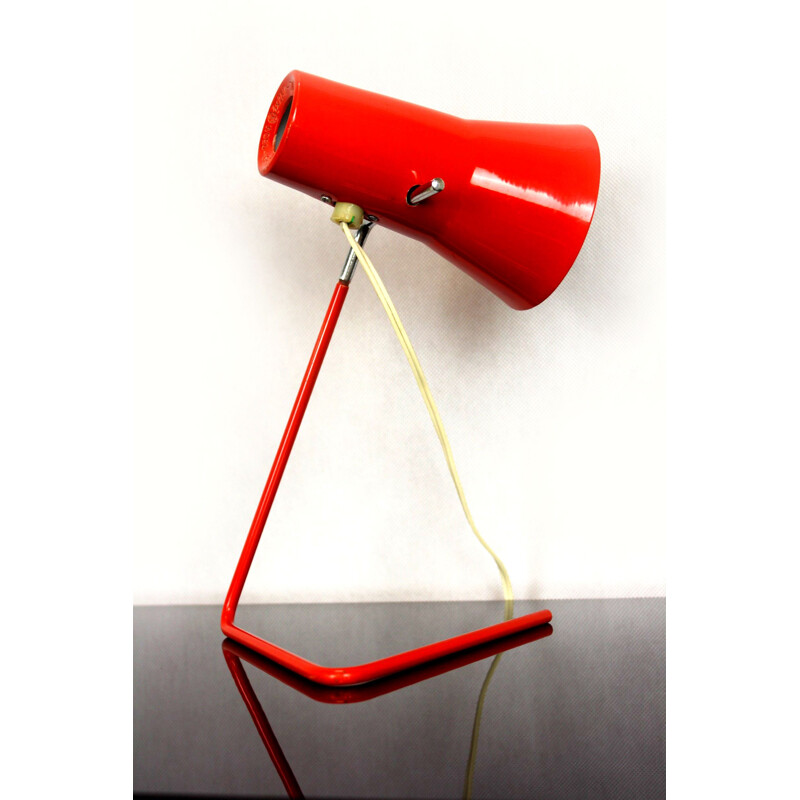 Rote Vintage-Lampe von Josef Hurka für Drupol, 1960