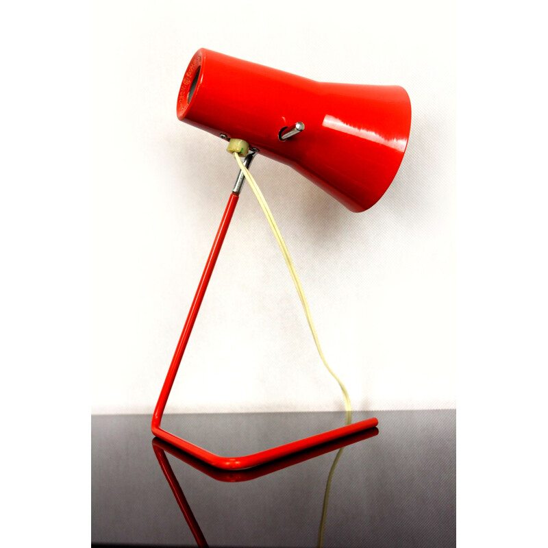 Vintage red lamp by Josef Hurka for Drupol, 1960s