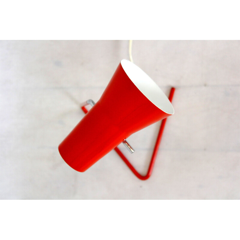 Vintage red lamp by Josef Hurka for Drupol, 1960s