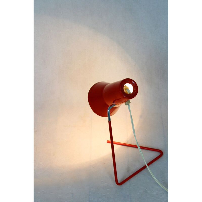 Lampe rouge vintage de Josef Hurka pour Drupol, 1960