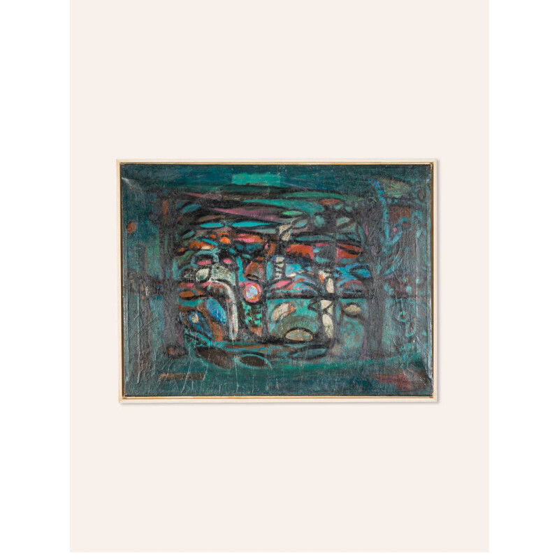 Cuadro de época "Ventana al jardín" en marco de madera de fresno de Wilhelm Jan Elsman