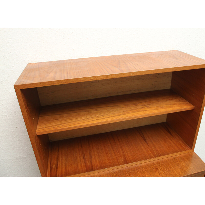 Mid-century high cabinet in teak with sliding doors - 1960s