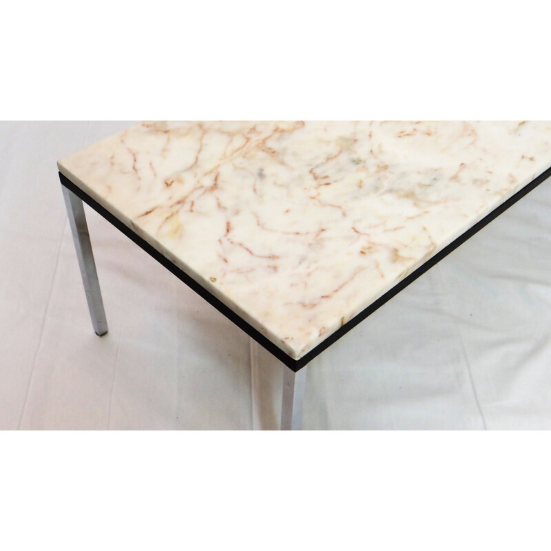 Table basse vintage avec plateau en marbre - 1960
