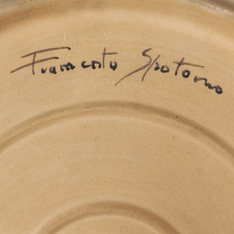 Plat vintage décorative plaquée en poterie de Frumento Spotorno, Italie 1970