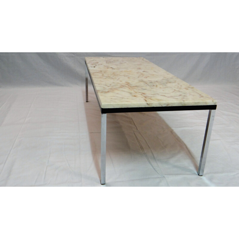 Mid century rectangular coffee table with marble top - 1960s