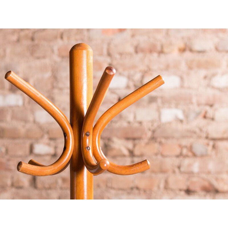 Vintage beechwood coat rack, 1960