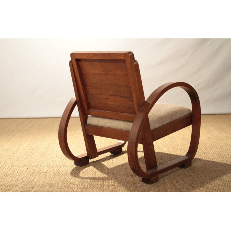 Pair of oak modernist armchairs - 1930s