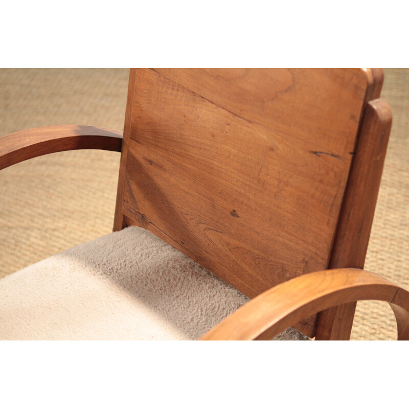 Pair of oak modernist armchairs - 1930s