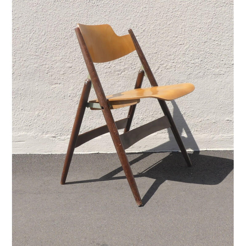 Se18 silla plegable bicolor vintage de Egon Eiermann, 1950