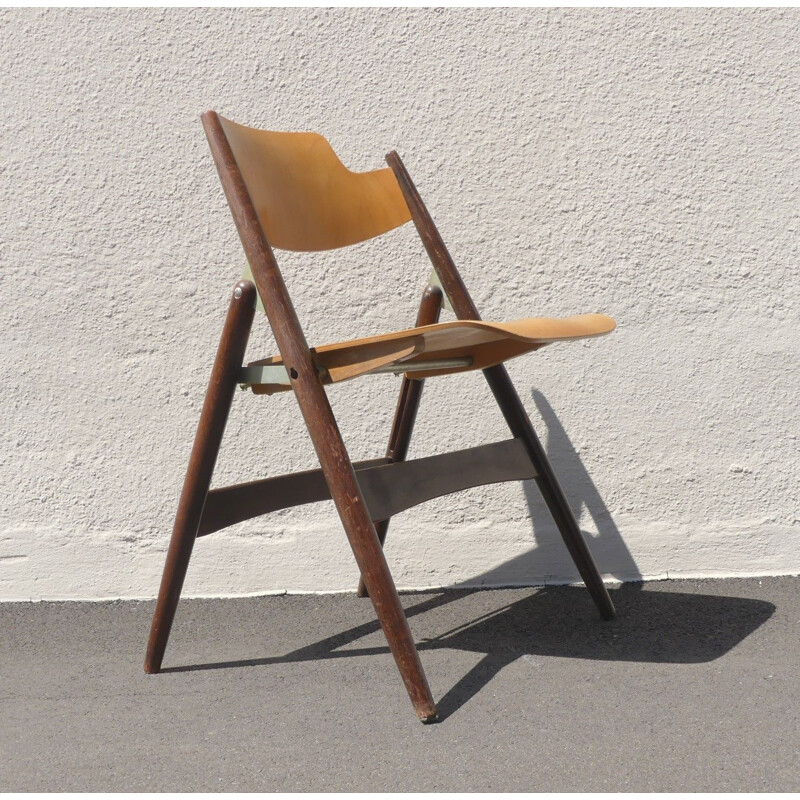 Se18 silla plegable bicolor vintage de Egon Eiermann, 1950