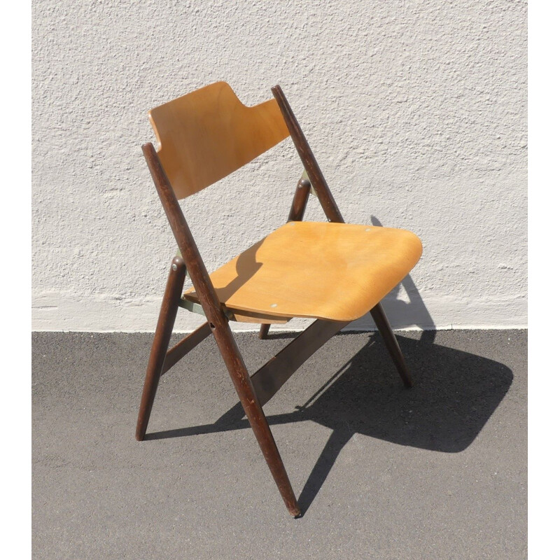 Se18 silla plegable bicolor vintage de Egon Eiermann, 1950