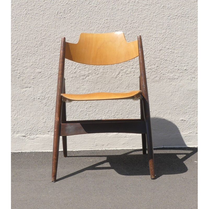 Se18 silla plegable bicolor vintage de Egon Eiermann, 1950