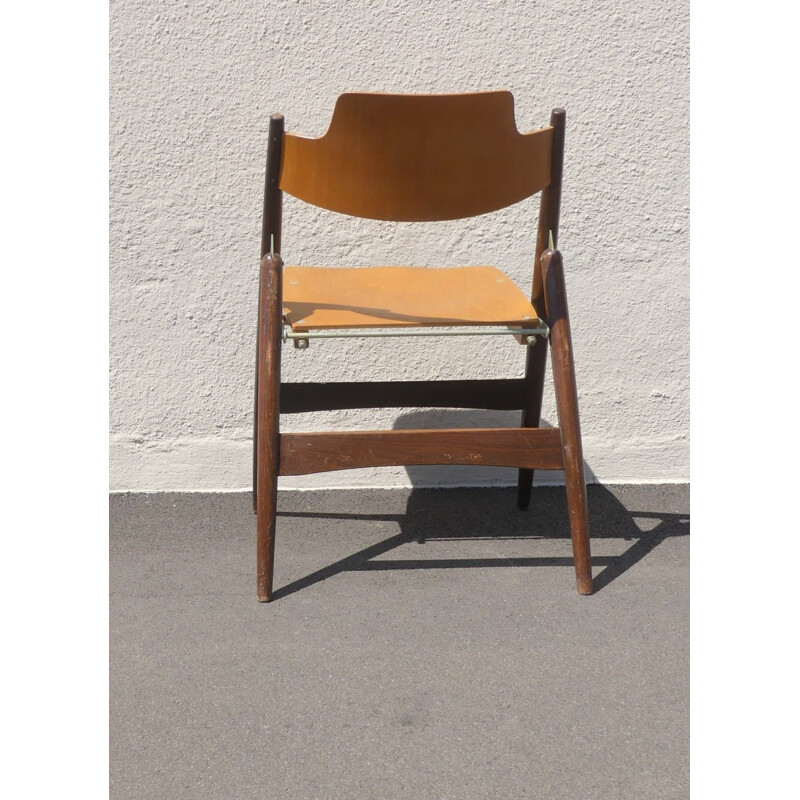 Chaise pliante Se18 vintage bicolore par Egon Eiermann, 1950
