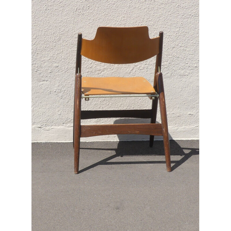 Se18 silla plegable bicolor vintage de Egon Eiermann, 1950