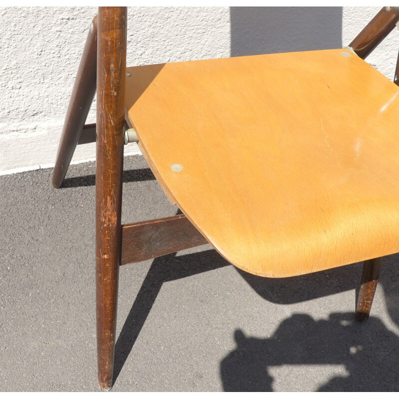 Se18 silla plegable bicolor vintage de Egon Eiermann, 1950