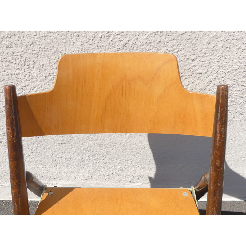 Se18 silla plegable bicolor vintage de Egon Eiermann, 1950