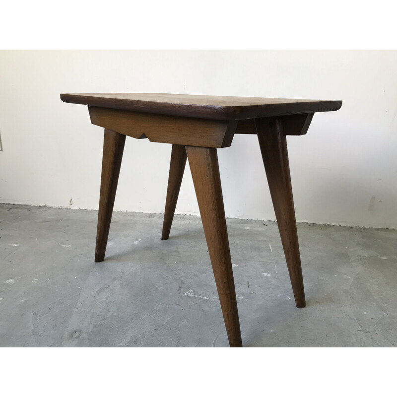 Pair of vintage solid oakwood night stands, 1950