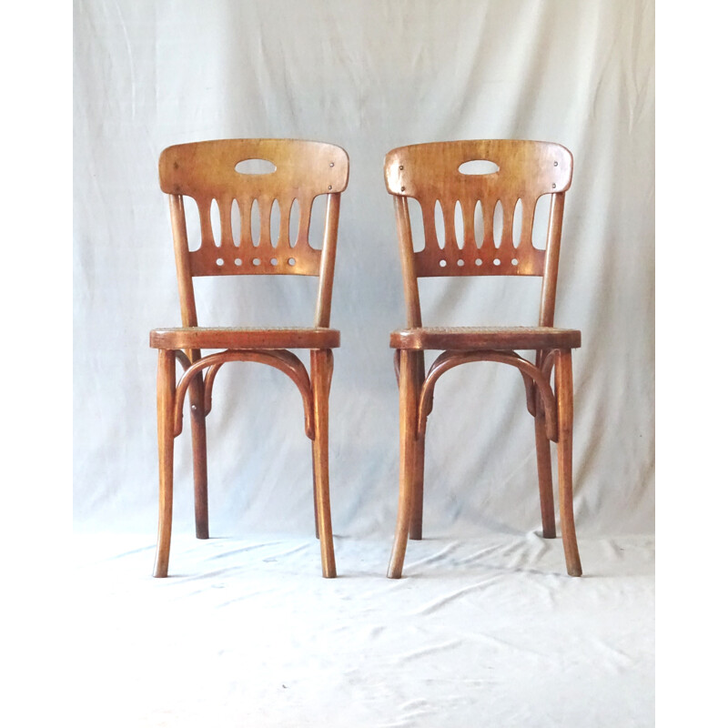 Pair of vintage bistro chairs N 333 by Kohn for Thonet, France 1925-1930s