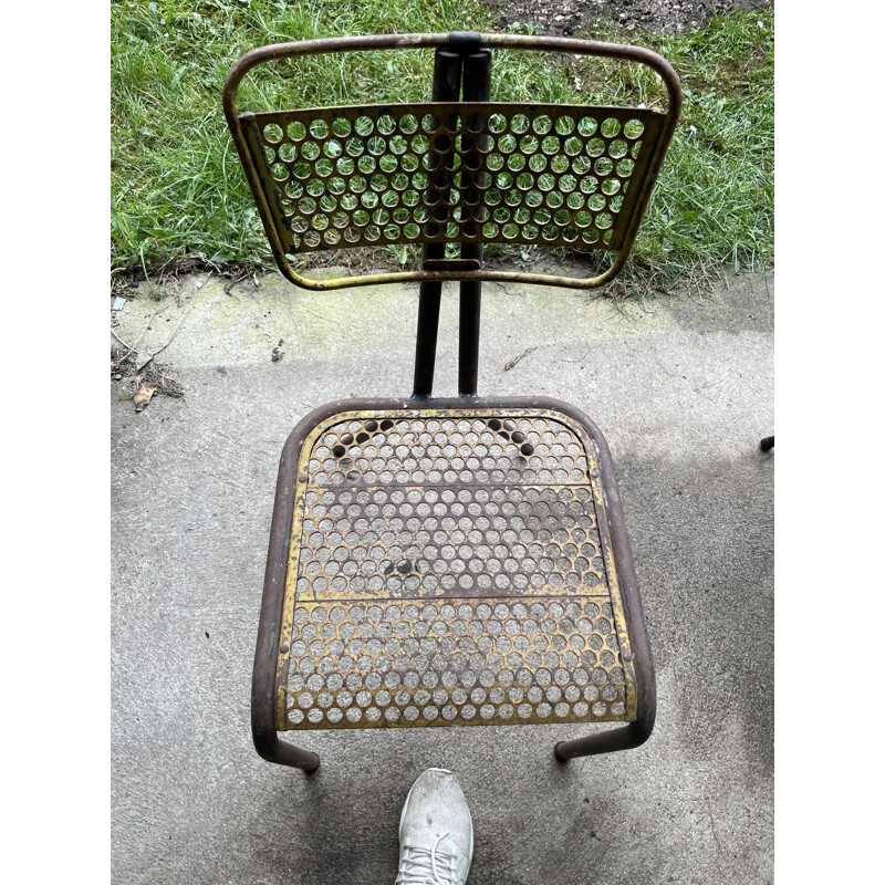 Vintage-Stuhl aus perforiertem Metall von René Malaval