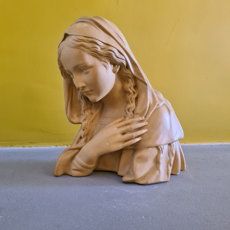 Busto em gesso vintage de Marie, 1900