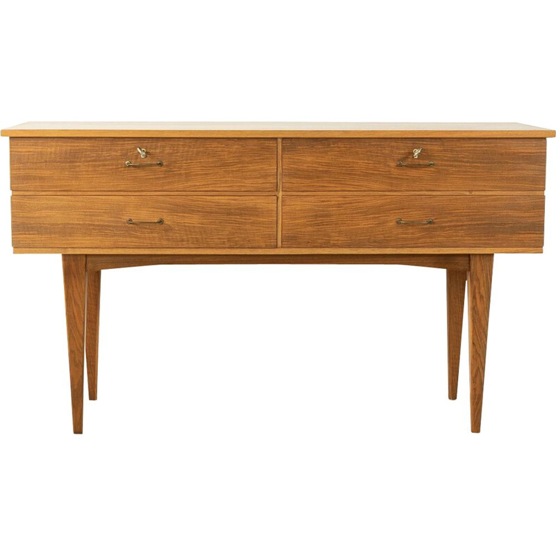 Vintage walnut veneer sideboard, Germany 1950