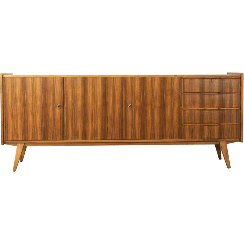 Buffet vintage en placage de noyer, Allemagne 1950