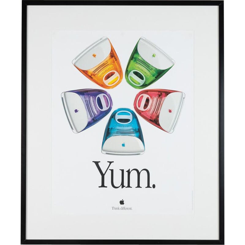 Vintage-Werbeplakat "Apple" in einem Holzrahmen von Yum, 1999