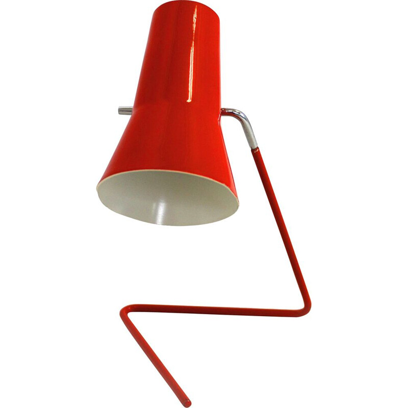 Lampe rouge vintage de Josef Hurka pour Drupol, 1960