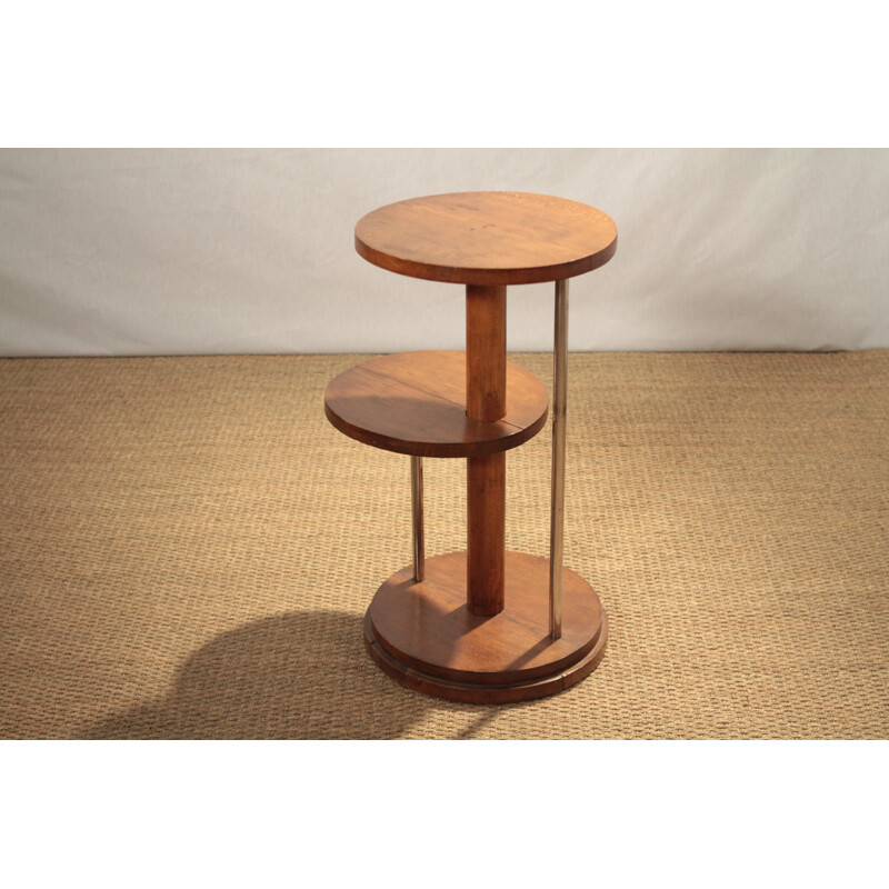 Tall oak side table - 1930s