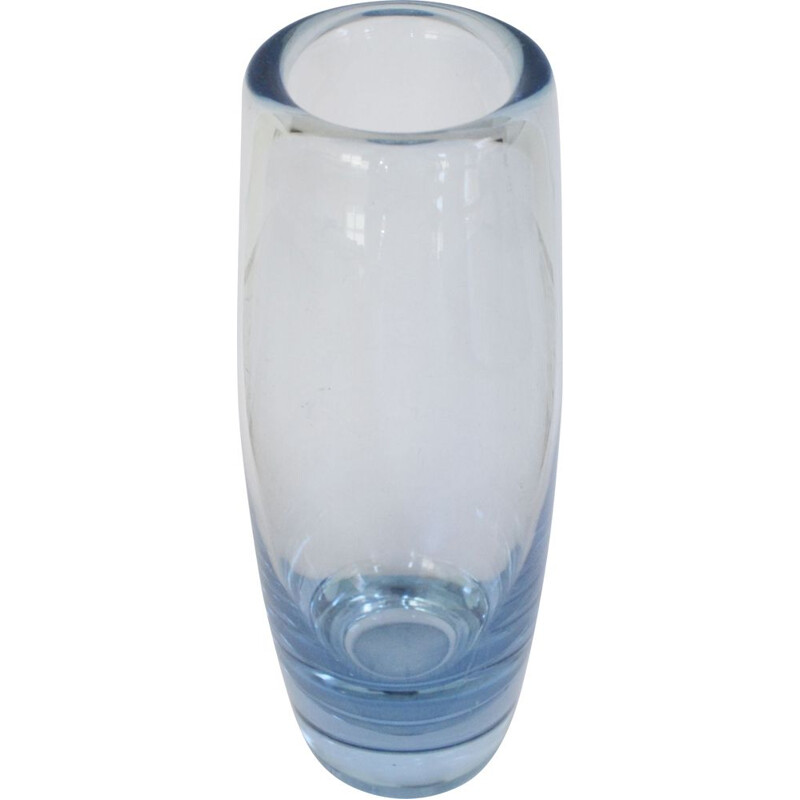 Vintage "Aqua" glazen vaas van Per Lütken voor Holmegaard, 1960