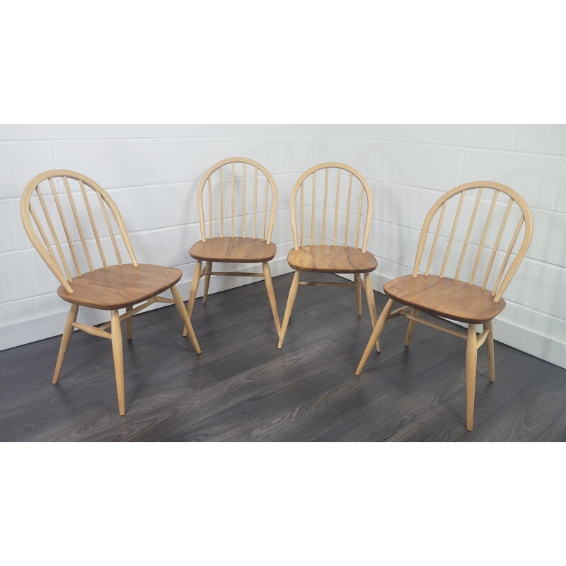 Pair of vintage Ercol Windsor dining chair, 1960s